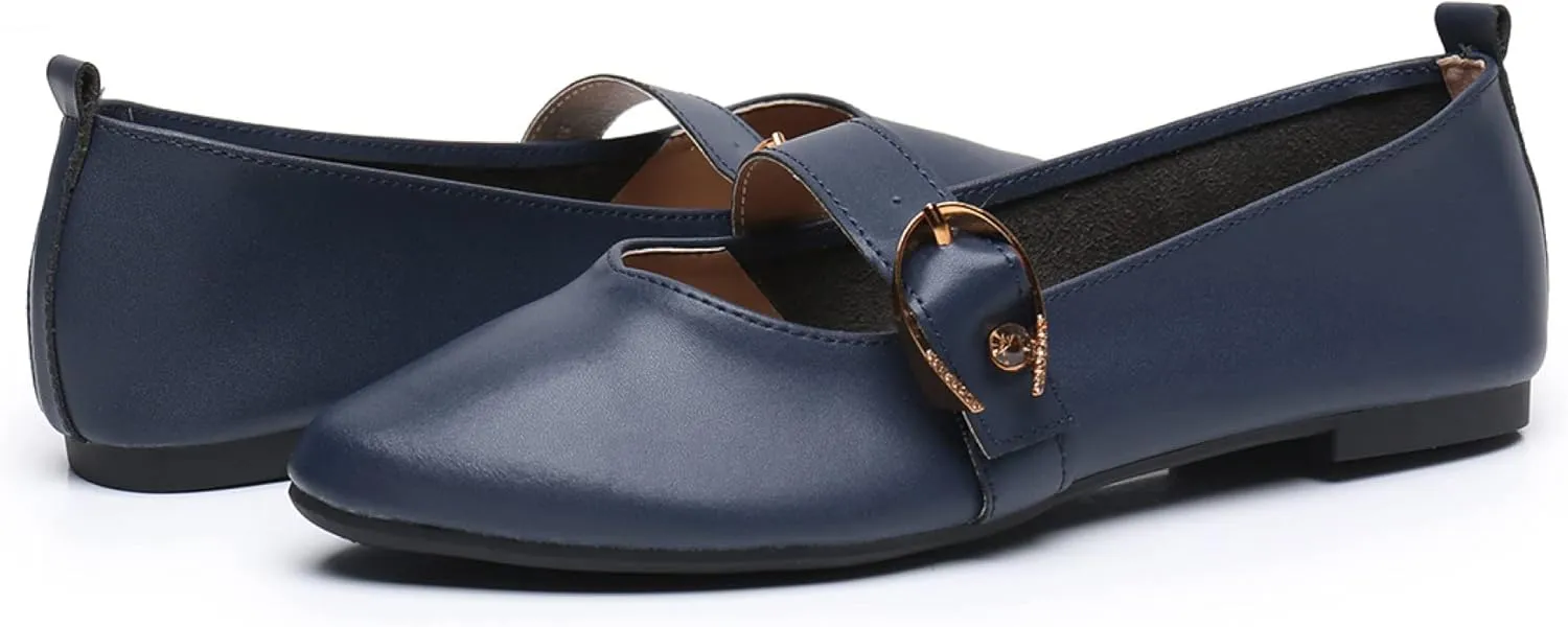 VenusCelia Women's Mary Jane Flat Shoe