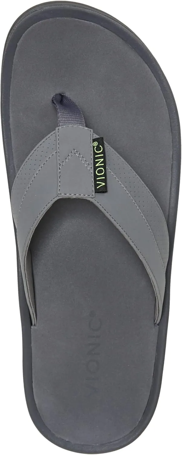 Vionic Men's Wander Wyatt Flip Flop Sandals- Supportive Men's Toe-Post Sandals That Include Three-Zone Comfort with Orthotic Insole Arch Support, Medium Fit