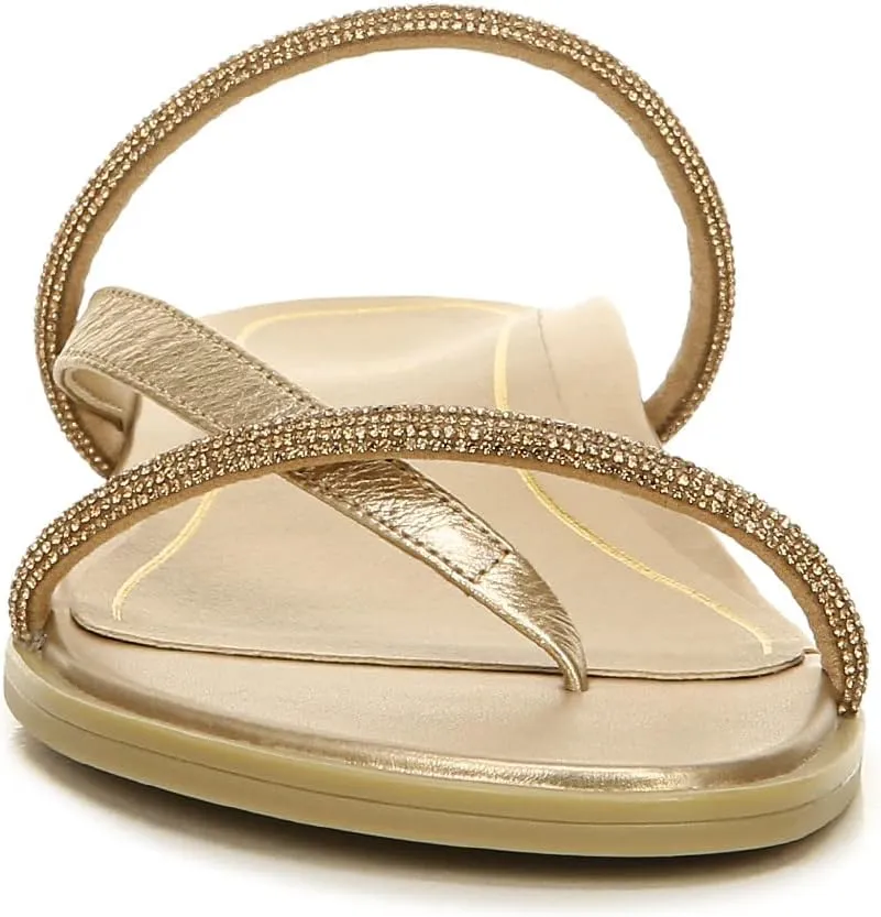 Vionic Women's Citrine Prism Flat Comfort Sandal- Supportive Slide Walking Sandals That Includes an Orthotic Insole and Cushioned Outsole for Arch Support, Medium and Wide Widths