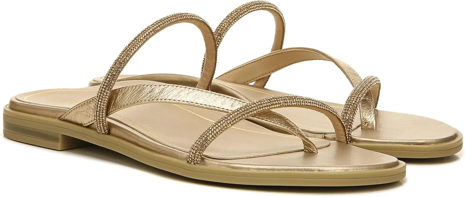 Vionic Women's Citrine Prism Flat Comfort Sandal- Supportive Slide Walking Sandals That Includes an Orthotic Insole and Cushioned Outsole for Arch Support, Medium and Wide Widths