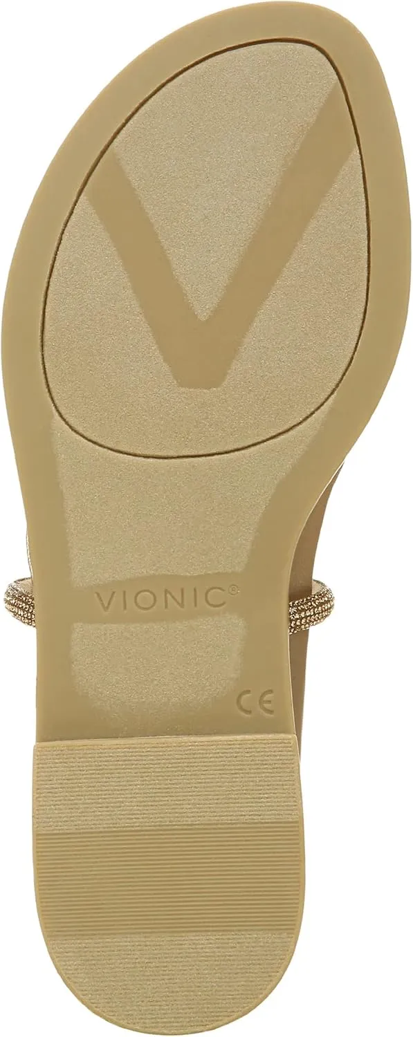 Vionic Women's Citrine Prism Flat Comfort Sandal- Supportive Slide Walking Sandals That Includes an Orthotic Insole and Cushioned Outsole for Arch Support, Medium and Wide Widths