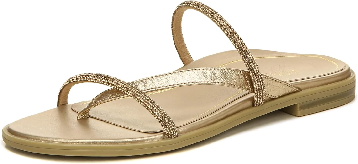 Vionic Women's Citrine Prism Flat Comfort Sandal- Supportive Slide Walking Sandals That Includes an Orthotic Insole and Cushioned Outsole for Arch Support, Medium and Wide Widths