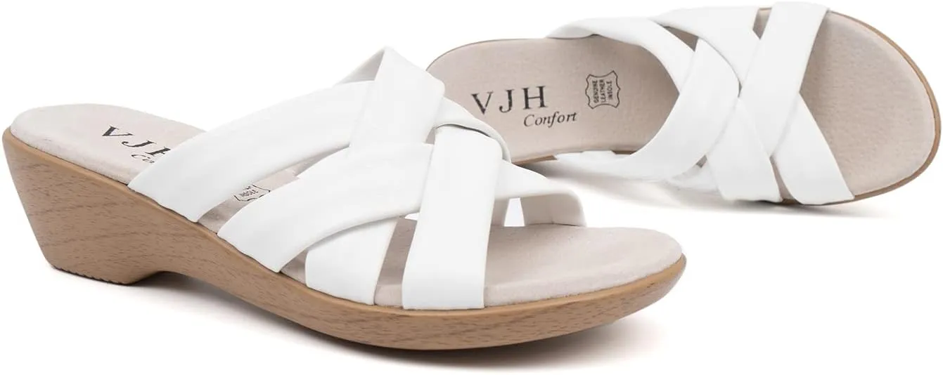 VJH confort Women’s Slides Sandals Orthopedic Slippers,Comfortable Wedge Platform Slip Flops Flip Casual Walking Sandals