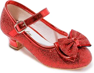 Walofou Flower Girls Wedding Party Heel Princess Shoes Flats for Kid Toddler