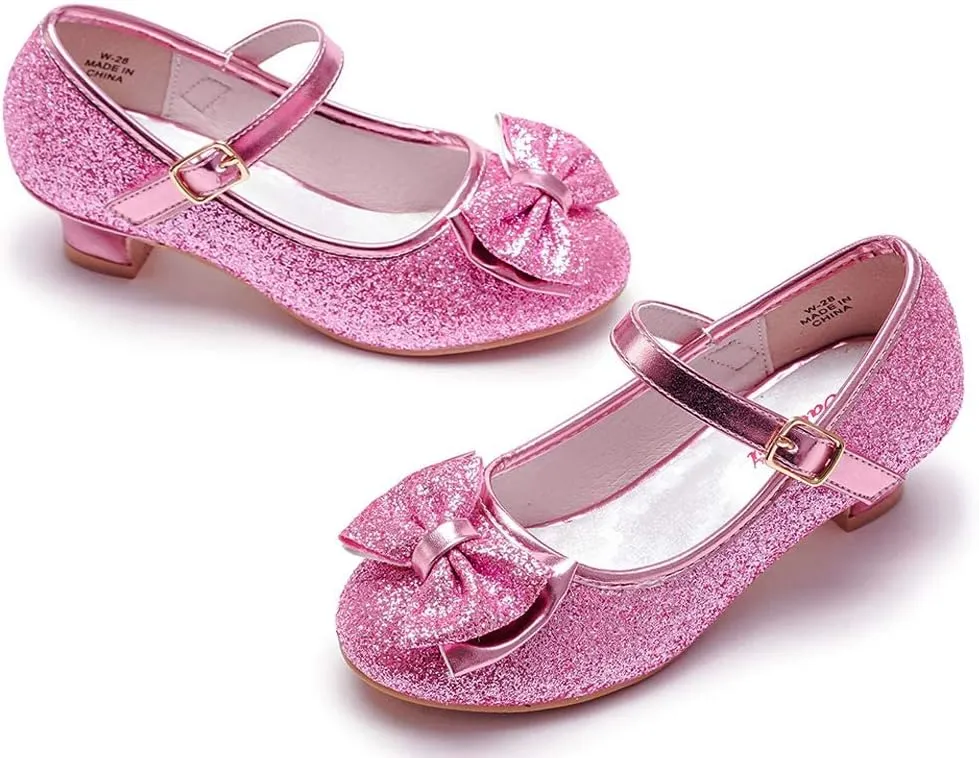 Walofou Flower Girls Wedding Party Heel Princess Shoes Flats for Kid Toddler