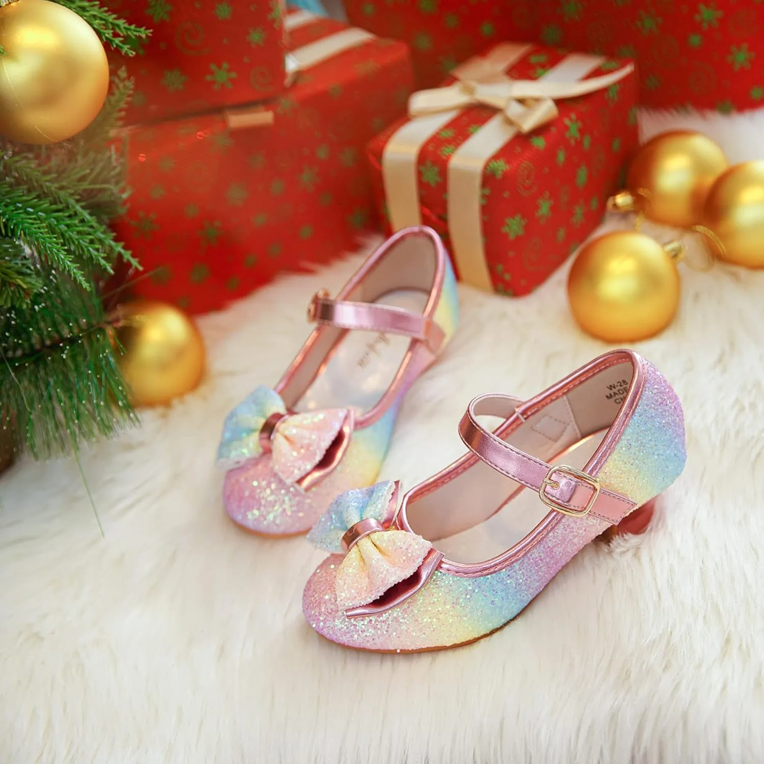 Walofou Flower Girls Wedding Party Heel Princess Shoes Flats for Kid Toddler