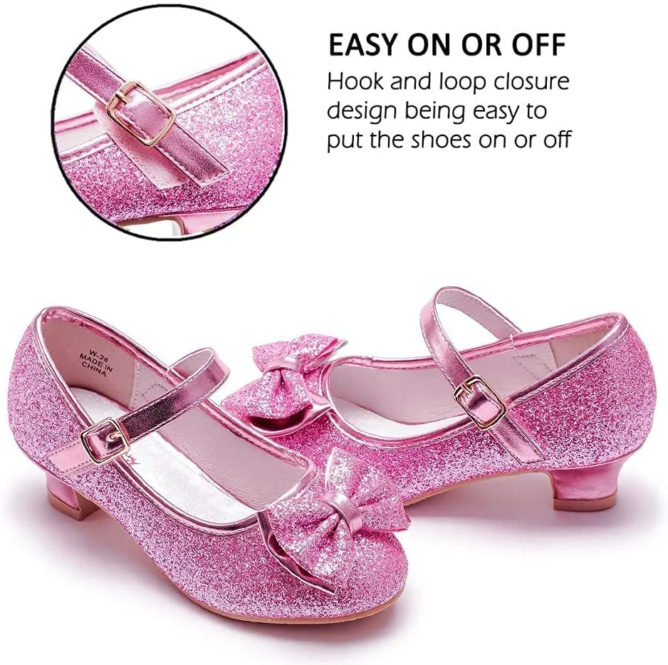 Walofou Flower Girls Wedding Party Heel Princess Shoes Flats for Kid Toddler