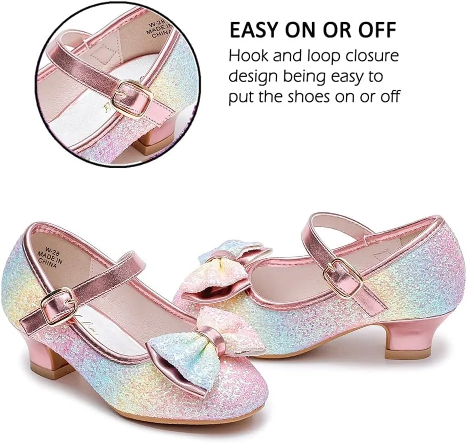 Walofou Flower Girls Wedding Party Heel Princess Shoes Flats for Kid Toddler