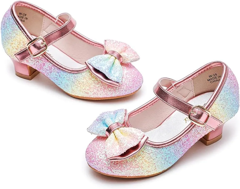 Walofou Flower Girls Wedding Party Heel Princess Shoes Flats for Kid Toddler