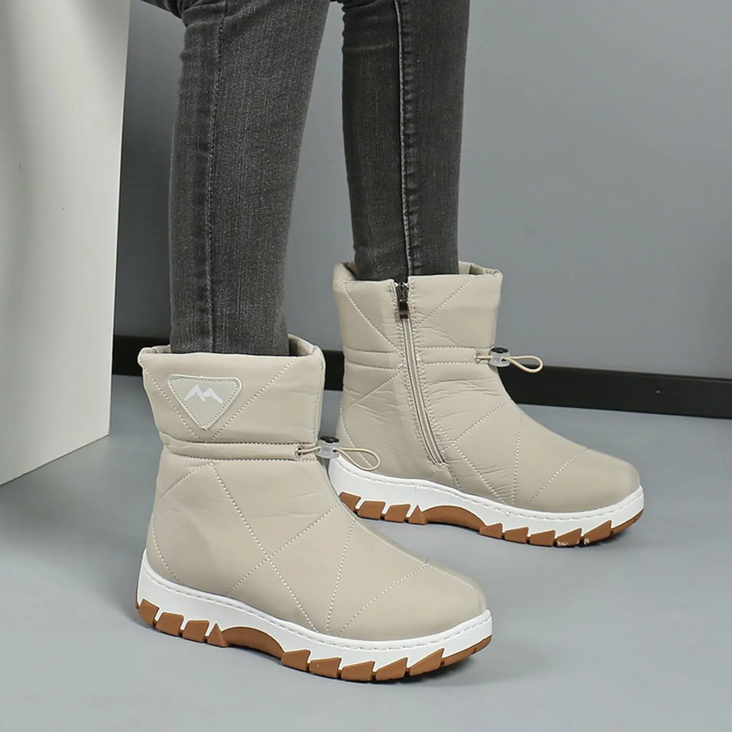 Winter Boots For Women Waterproof Snow Boots Wide Width Hiking Boots Slip On Fur Lined Boots Warm Ankle Boots