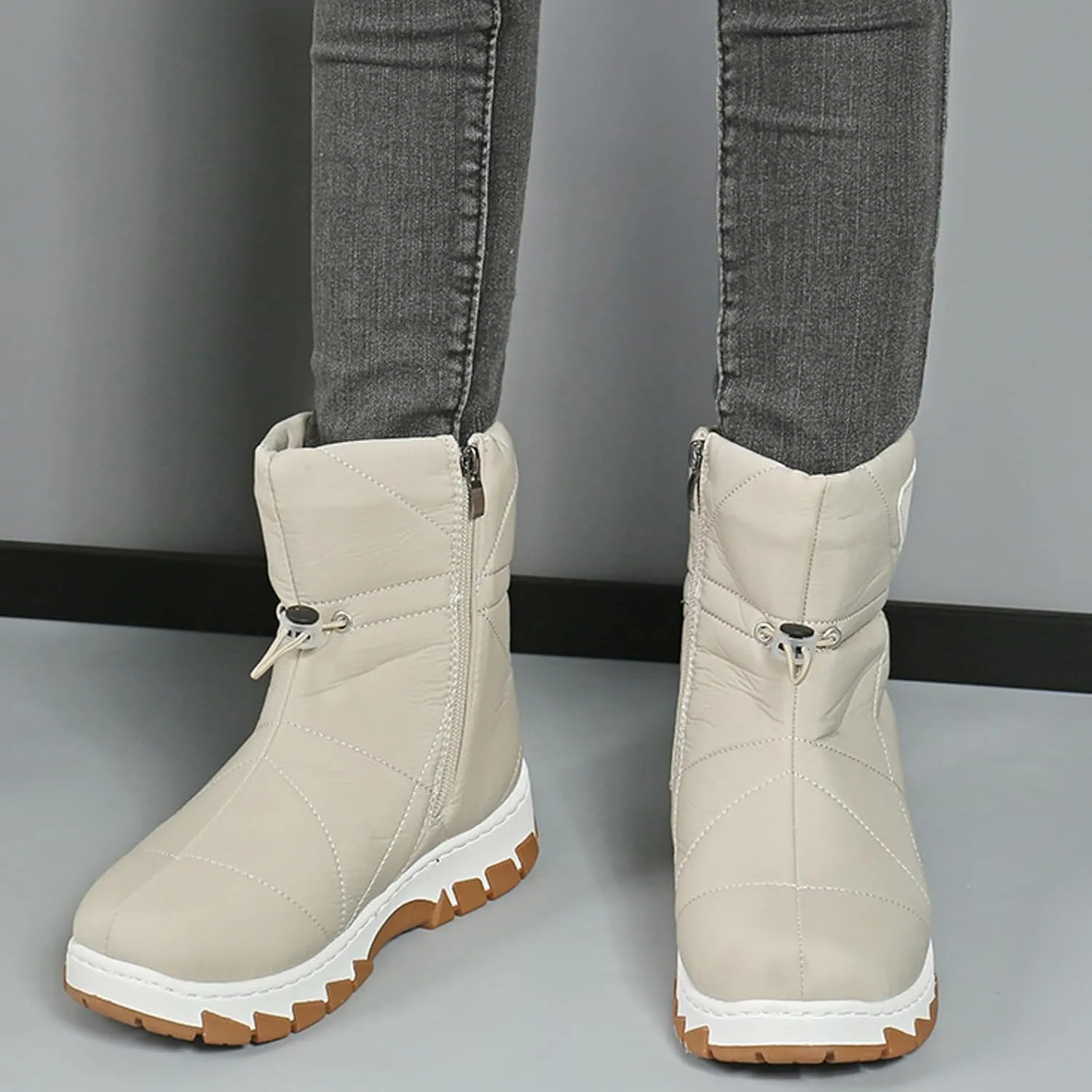 Winter Boots For Women Waterproof Snow Boots Wide Width Hiking Boots Slip On Fur Lined Boots Warm Ankle Boots