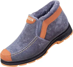Winter Shoes for Men Fur Warm Non-Slip Outdoor Casual Lined Booties Slip on Winter Boots Snow Shoes for Men