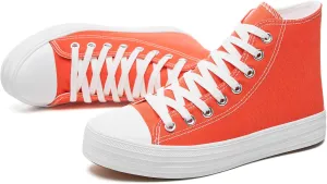 Witwatia Womens Classic High Top Canvas Shoes Fashion White Tennis Shoes Lace Up Casual Walking Sneakers for Women