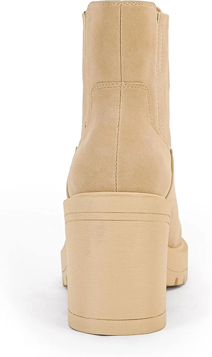 Womems Platform Lug Sole Ankle Boots Chunky Block Heel Seam Booties Combat Cozy Round Toe Chelsea Shoes