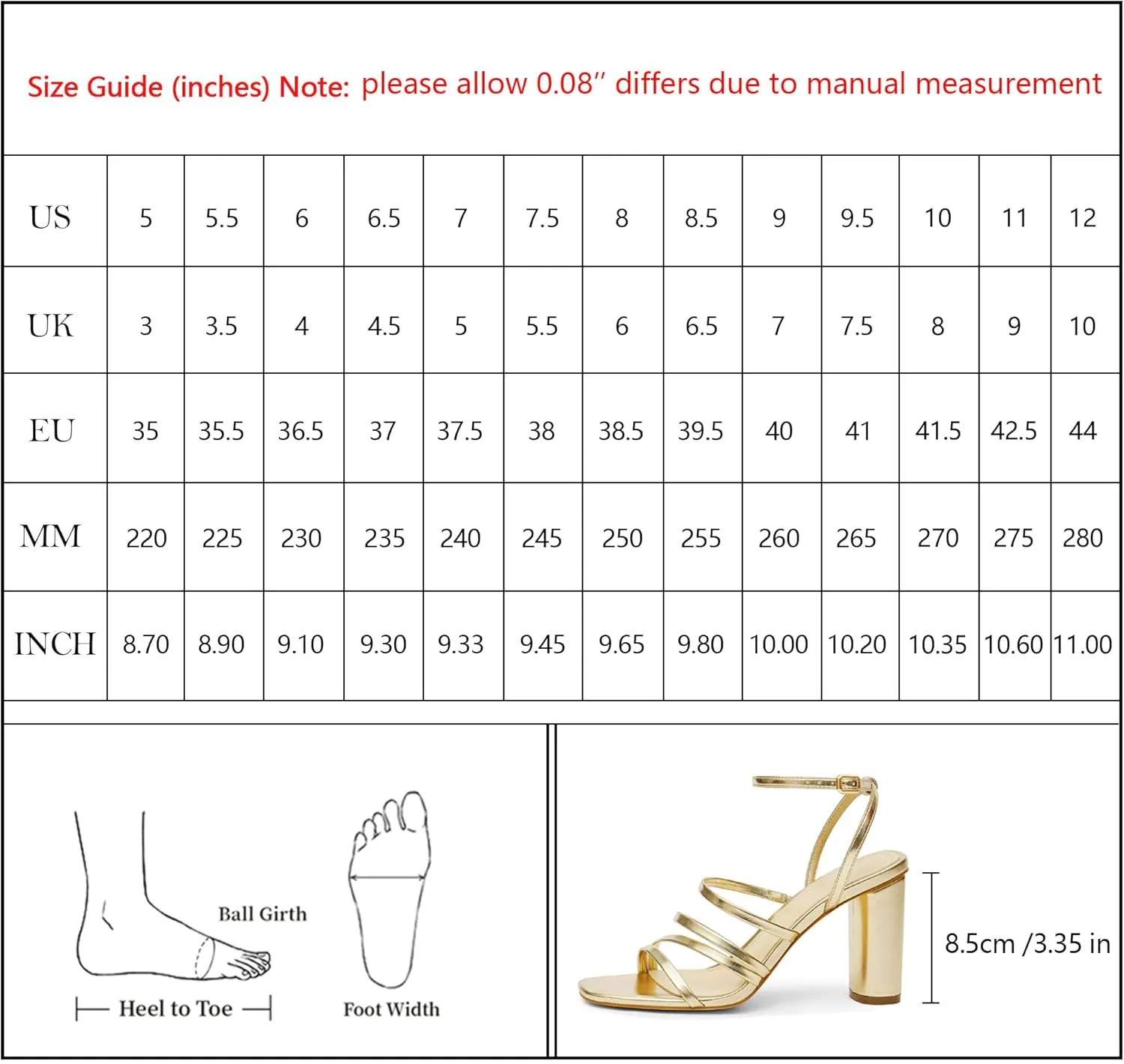 Women Heeled Sandals Square Open Toe Block High Heels Strappy Chunky Heels Ankle Strap Sandals Comfort Dress Party Prom Shoes