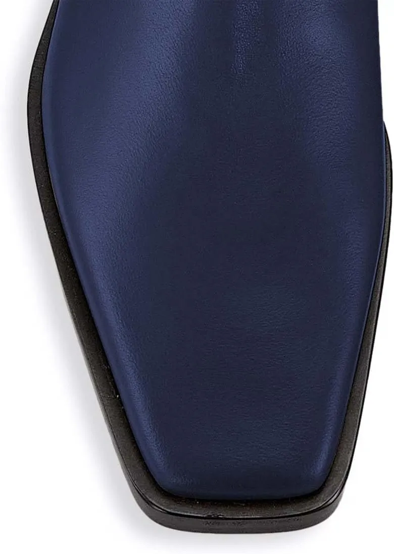 Women Square Closed Toe Flats Ankle Boot Strap Buckle Low Heel Short Booties Office Business Formal Shoe Size 4-16 US