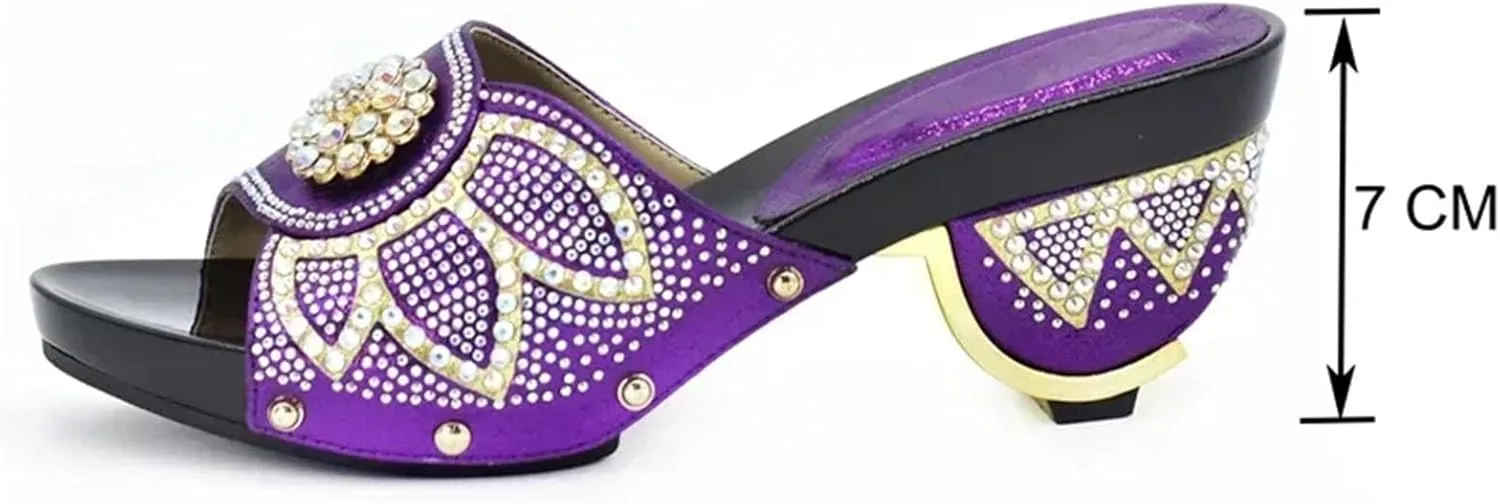 Women's African-Italian Artisan Collection - Hand-Painted Ankara Print Pumps & Matching Fabric Clutch for Cultural Weddings
