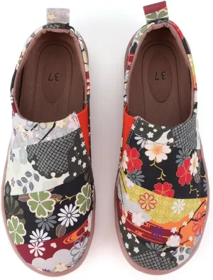Women's Art Painted Canvas Loafers Slip On Sneaker with Orthopedic Arch Support Lightweight Travel Shoes Comfort Soft Casual Walking Shoes