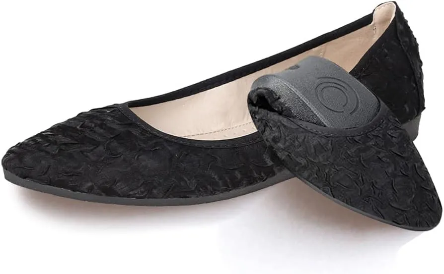 Women's Ballet Flats Foldable Casual Sparkly Rhinestone Wedding Comfort Slip on Walking Flat Shoes Ballerina Shoes