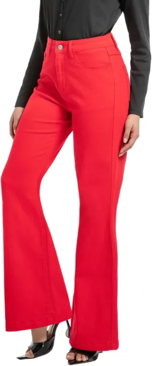 Women's Bell Bottom Jeans High Waisted Stretchy Curvy Flare Denim Pants