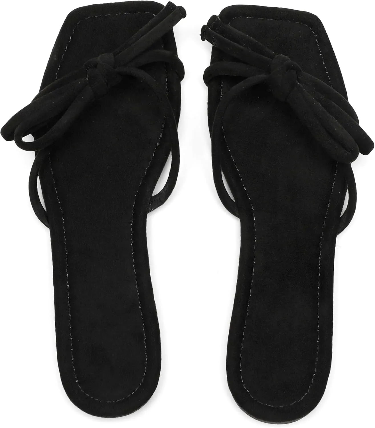 Women's Bow Flat Summer Flip Flop Sandals,Ladies brown Comfortable Square Toe Slide on Slippers Strappy Slides Trendy Dressy Casual Fancy Beach Holiday Outdoor Shoe
