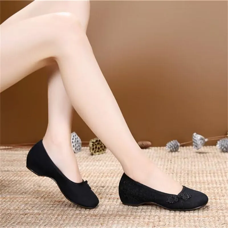 Women's Breathable Retro Disc Buckle Walking Shoes for Dance Yoga Street