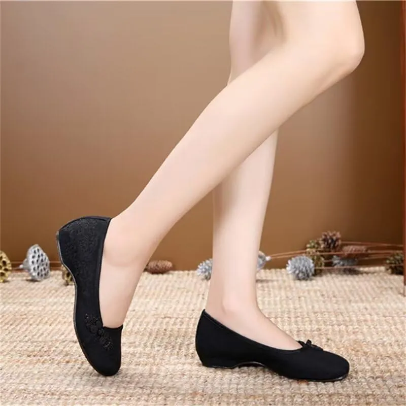 Women's Breathable Retro Disc Buckle Walking Shoes for Dance Yoga Street