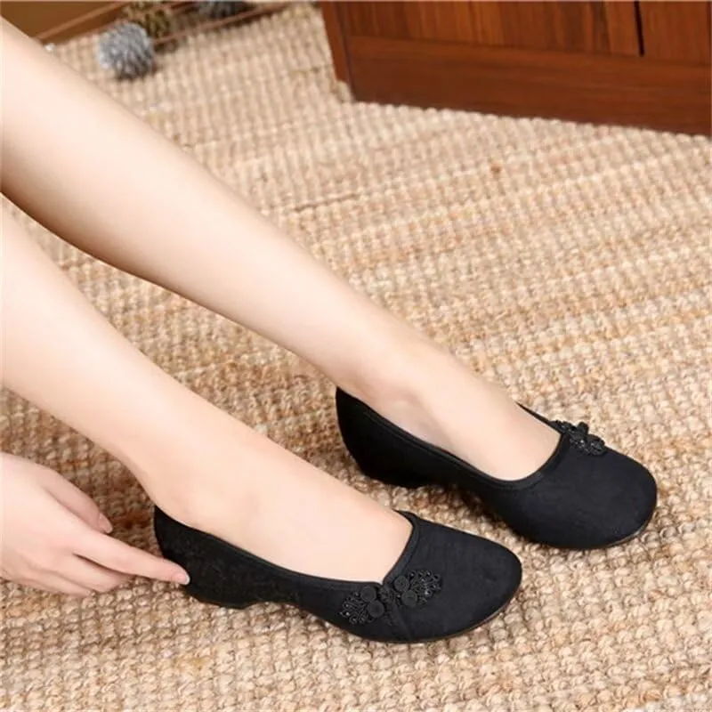 Women's Breathable Retro Disc Buckle Walking Shoes for Dance Yoga Street