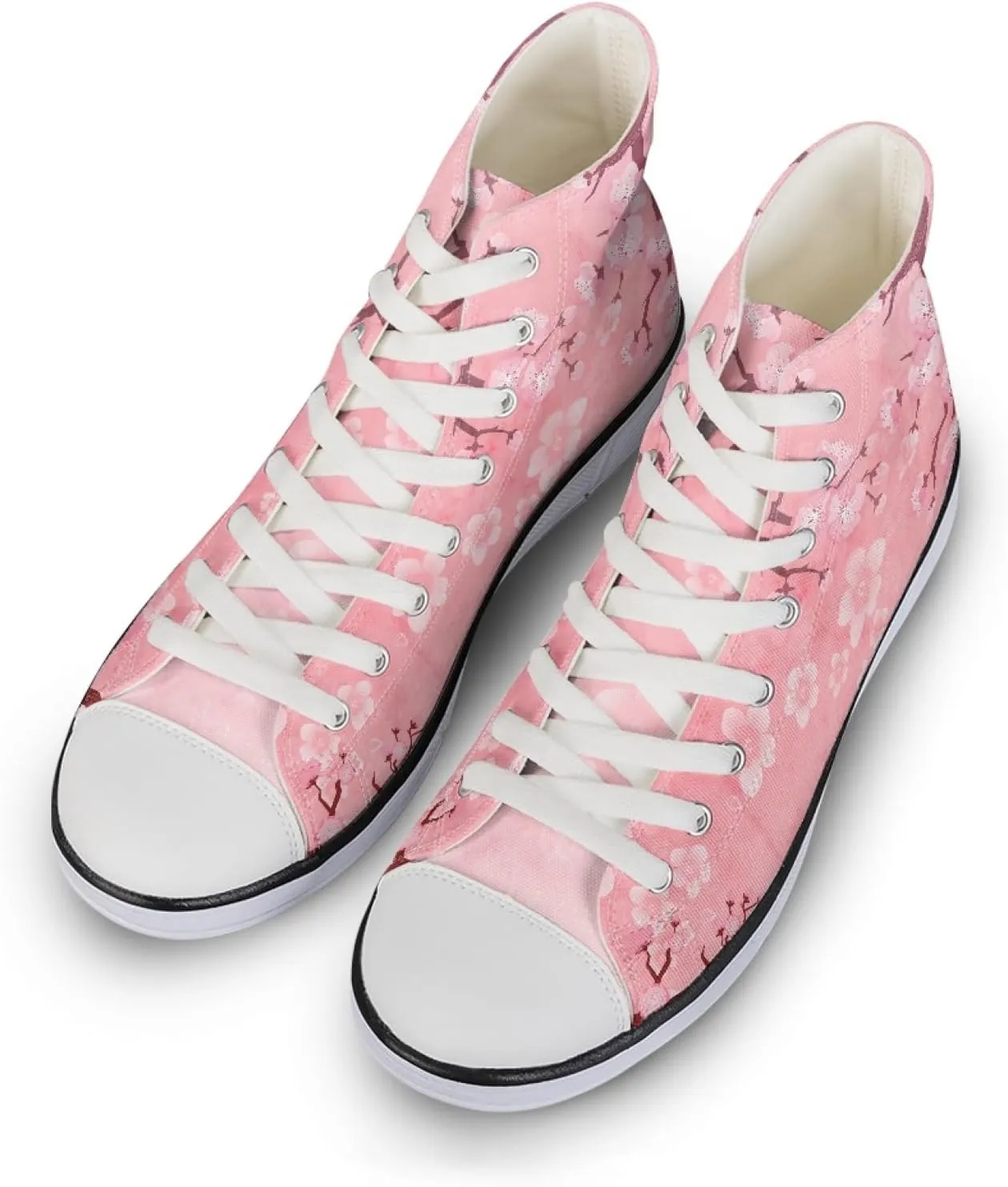 Womens Canvas Shoes High Top Sneakers for Women Classic Lace Up Walking Shoes Personalized Girls Walking Shoes