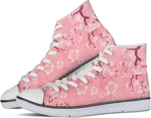 Womens Canvas Shoes High Top Sneakers for Women Classic Lace Up Walking Shoes Personalized Girls Walking Shoes