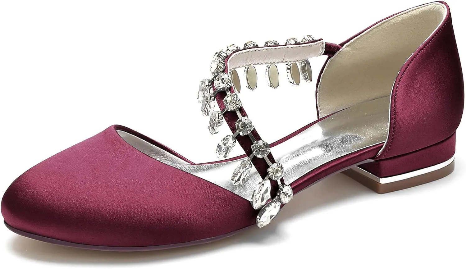 Women's Casual Flats Round Toe Satin Comfort Wedding Pumps Evening Bridal Party Dress Flat Shoes