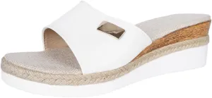 Women's Comfortable Peep Toe Platform Slides Backless Espadrille Slide Sandals Flatform Slides Slip on Platform Wedge Slide Sandals Arch Support for Walking