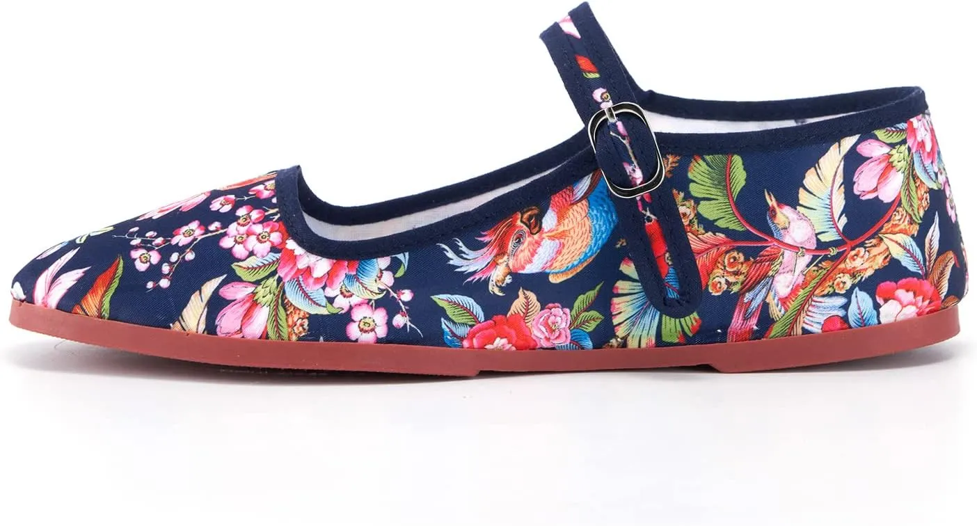 Women’s Cotton Mary Janes, Classic China Flats, Chinese Slippers, Kung Fu China Baby Doll Tai Chi Shoes