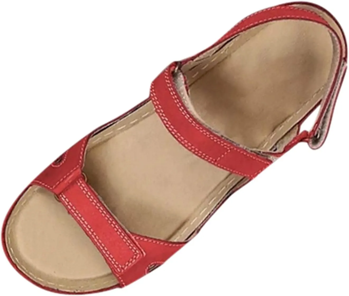 Women’s Flat Sandals Comfortable Open Toe Elastic Ankle Strap Slip on Comfy Low Wedge Sandals Slingback Walking Sandals