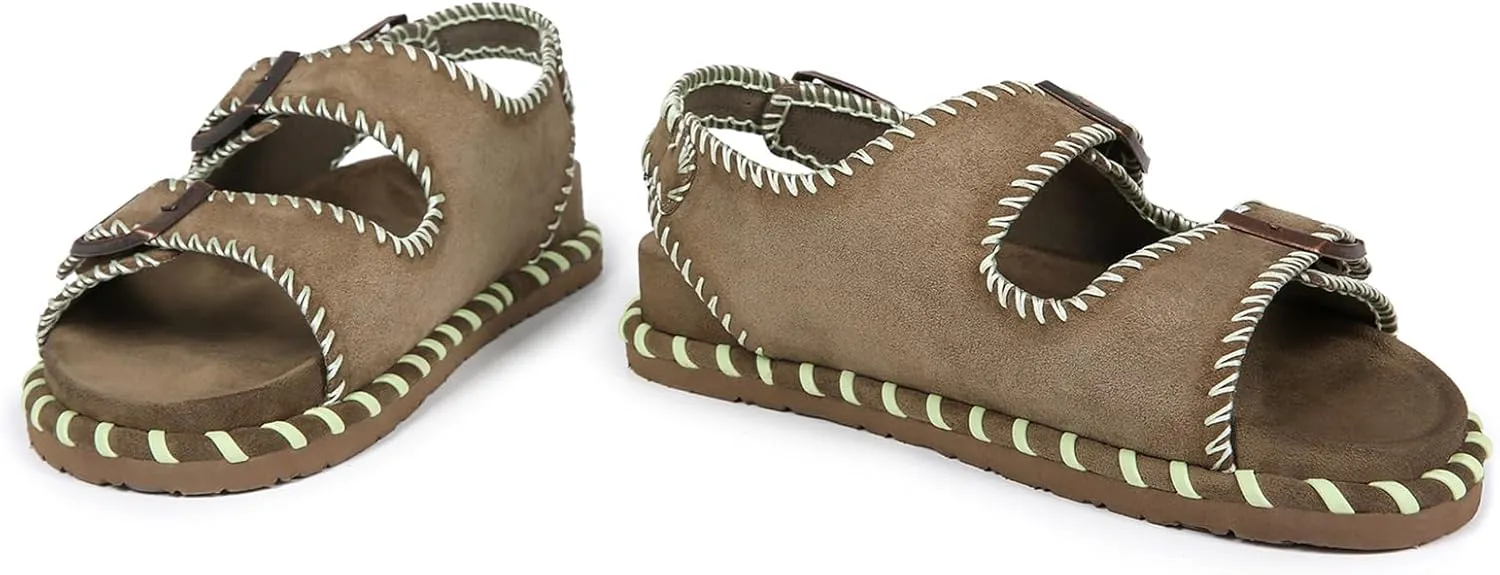 Women's Flat Sandals With Adjustable Straps, Casual Shoes for Women Boho Walking Sandals for Beach & Summer Wear