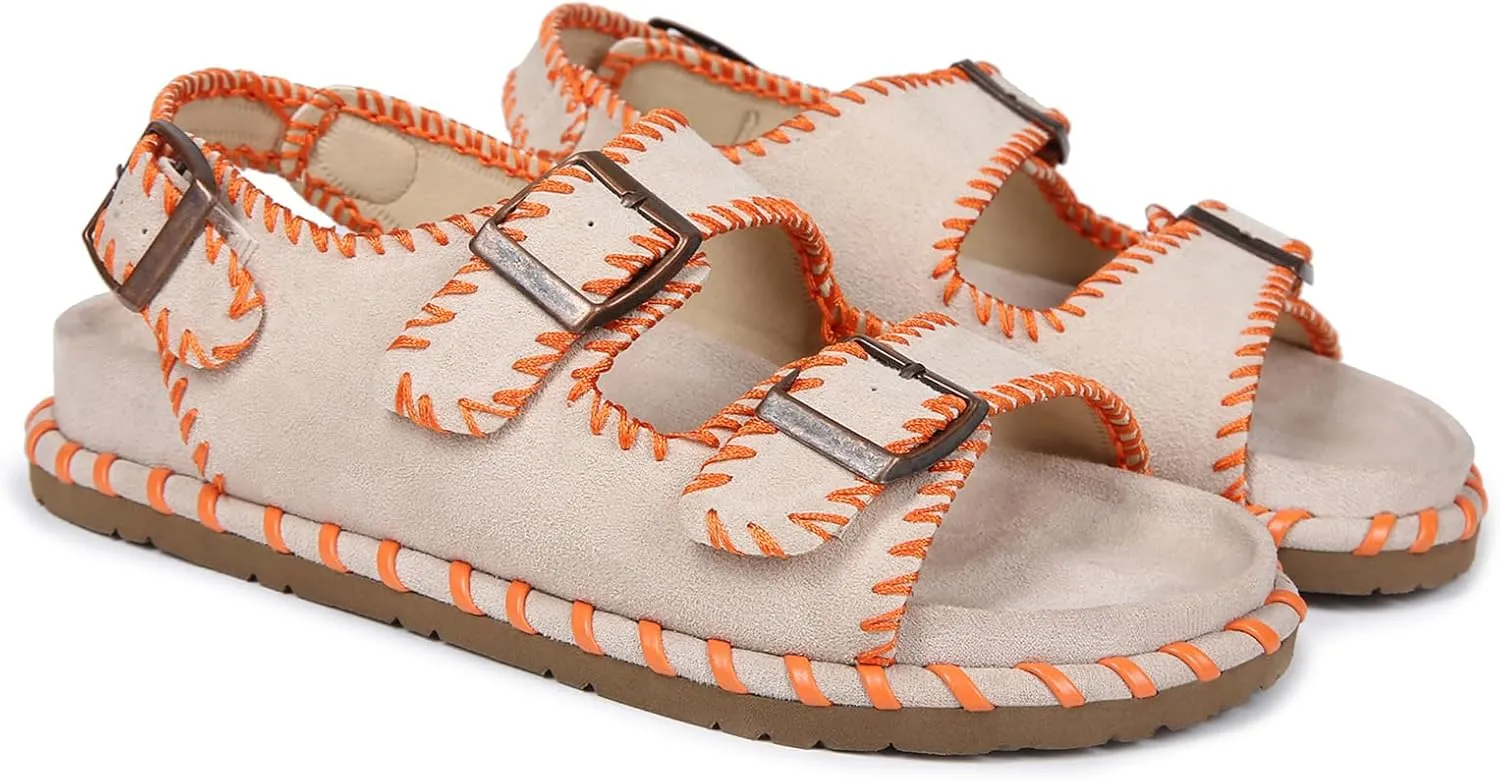 Women's Flat Sandals With Adjustable Straps, Casual Shoes for Women Boho Walking Sandals for Beach & Summer Wear