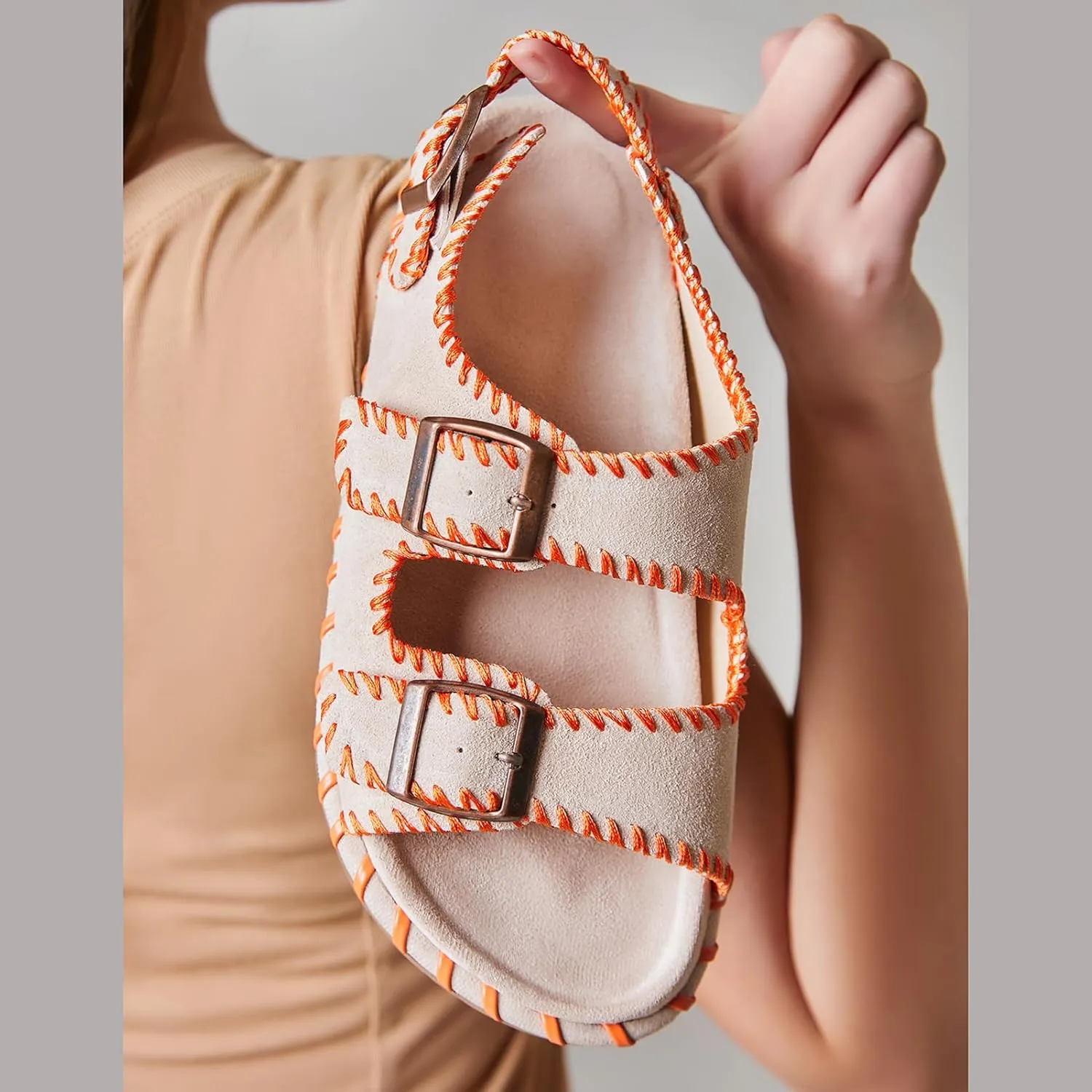 Women's Flat Sandals With Adjustable Straps, Casual Shoes for Women Boho Walking Sandals for Beach & Summer Wear