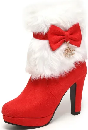 Women's Fur Lined Christmas Ankle Boots