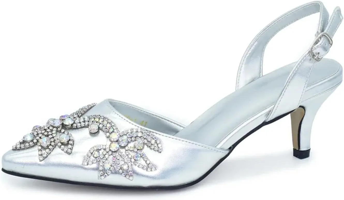 Women's INS Style Rhinestone Party Set - Pointed-Toe Pumps & Elegant Clutch Bag