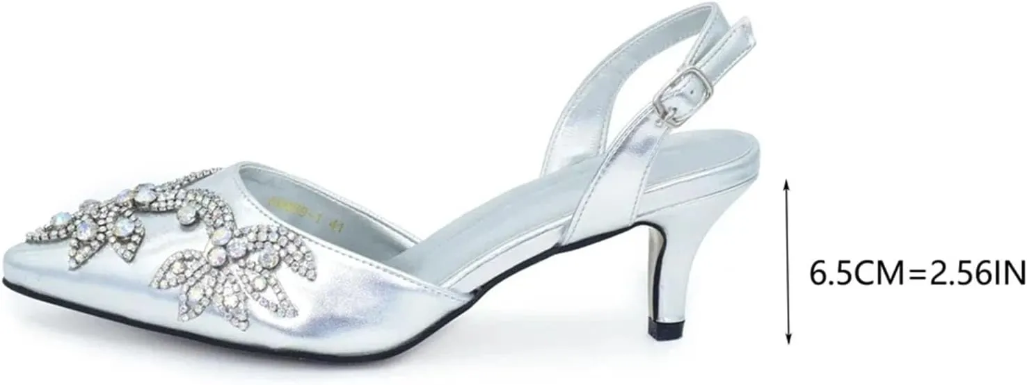 Women's INS Style Rhinestone Party Set - Pointed-Toe Pumps & Elegant Clutch Bag