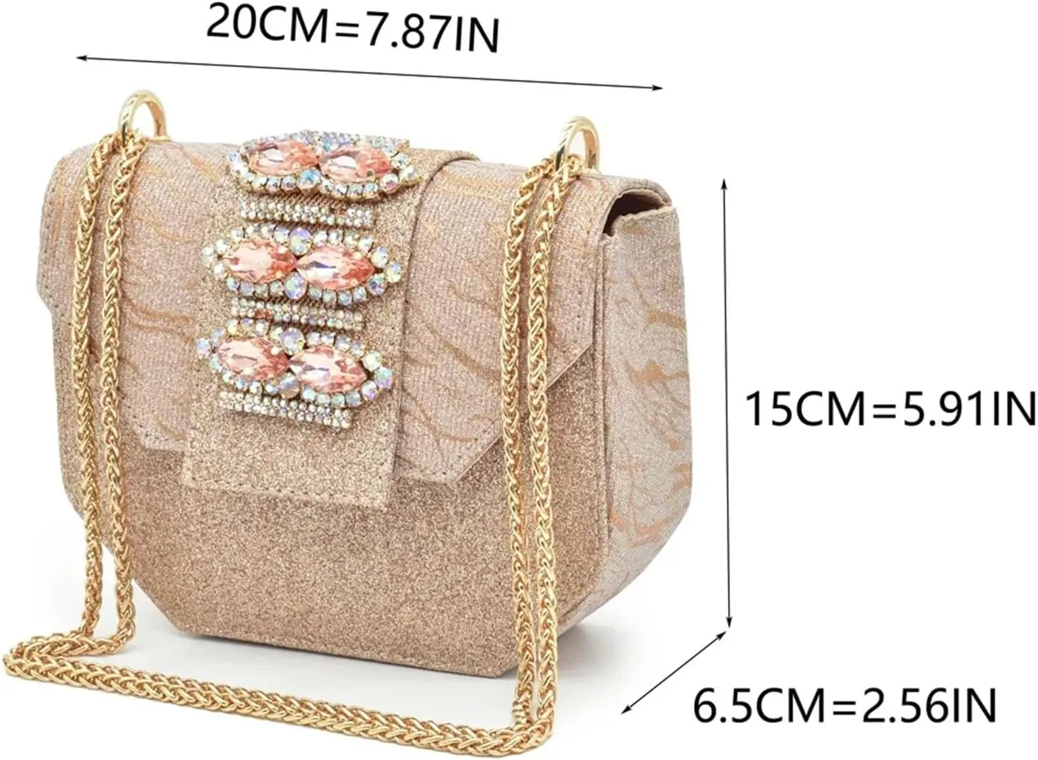 Women's Italian Luxury African Wedding Set - Rhinestone Low Heel Pumps & Designer Bag (Pointed Toe)