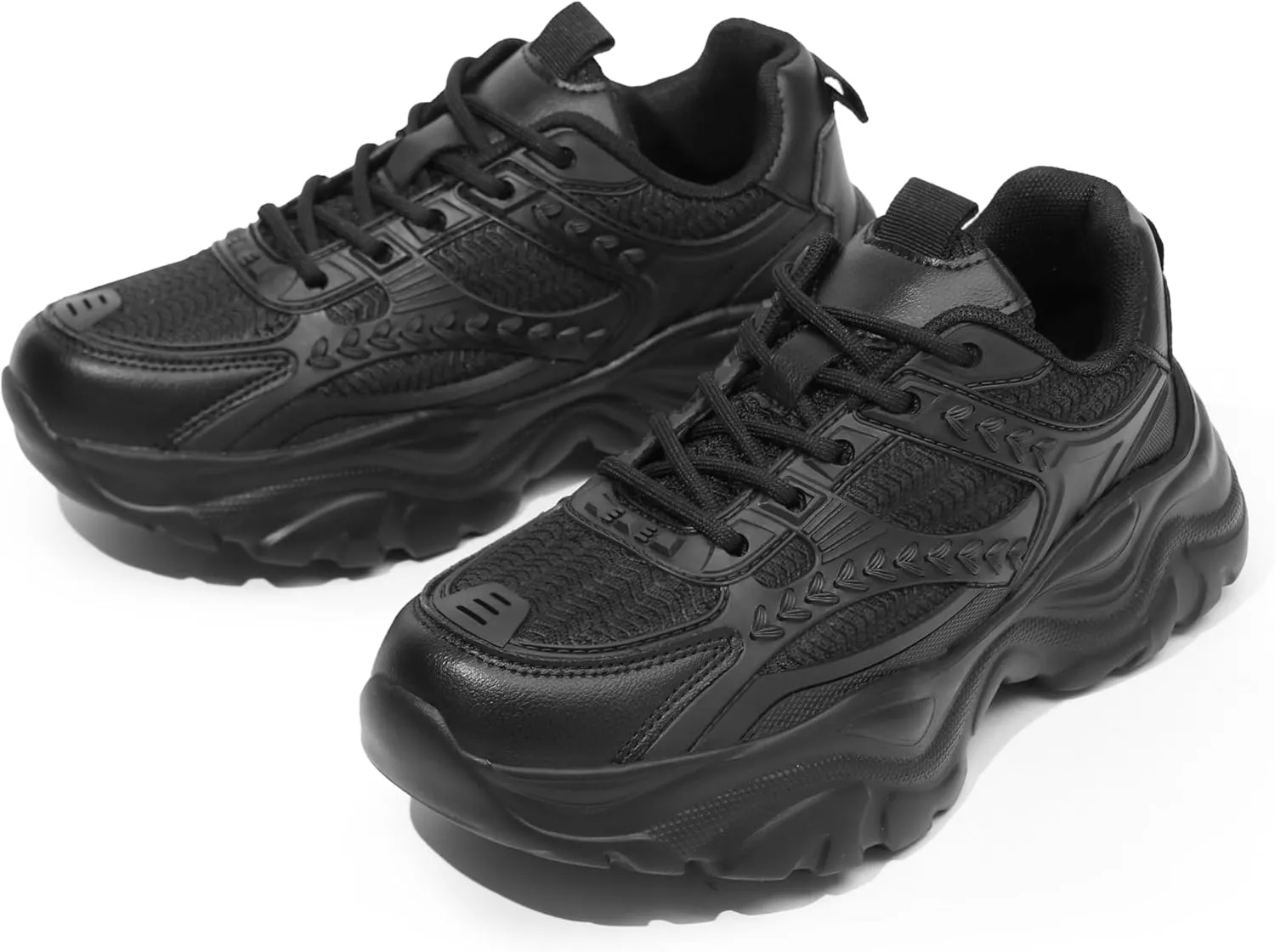 Women's Lace-up Platform Walking Shoes Comfortable Retro Stylish Workout Sport Work Casual Chunky Sneakers