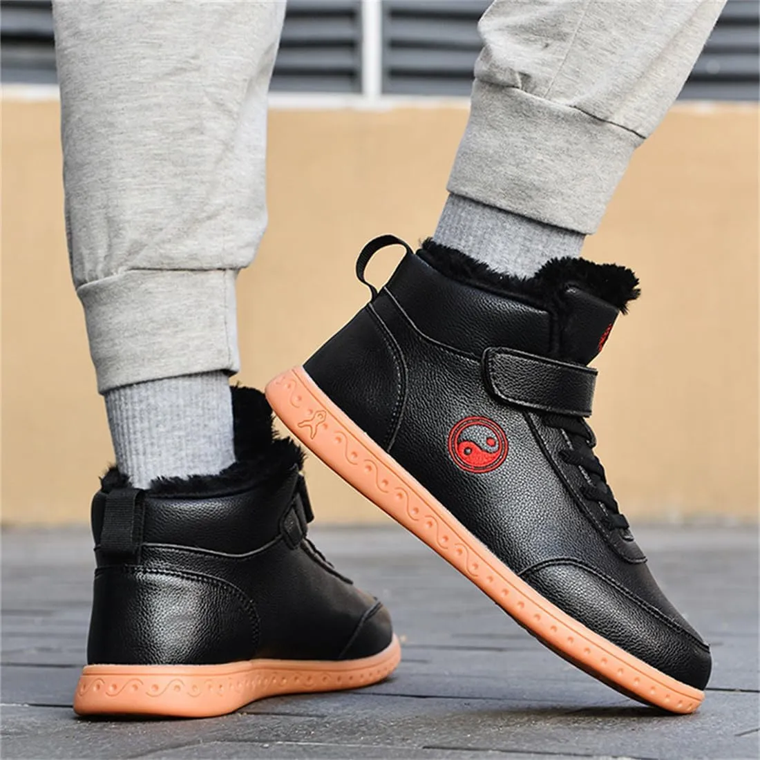 Womens Martial Arts Boots, Warm High Top Tai Chi Kung Fu Walking Shoes Non Slip Lightweight Fashion Wing Chun Wu Shu Shoes