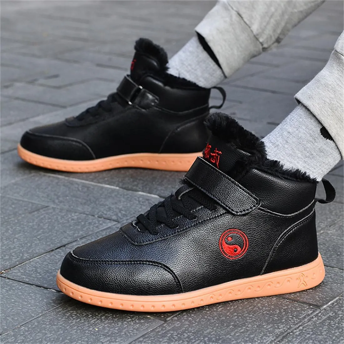 Womens Martial Arts Boots, Warm High Top Tai Chi Kung Fu Walking Shoes Non Slip Lightweight Fashion Wing Chun Wu Shu Shoes