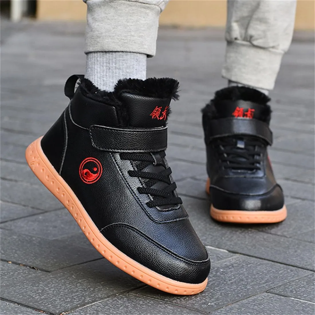 Womens Martial Arts Boots, Warm High Top Tai Chi Kung Fu Walking Shoes Non Slip Lightweight Fashion Wing Chun Wu Shu Shoes