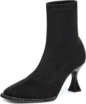 Women's Minimalist Faux suede Square Toe Ankle Boots