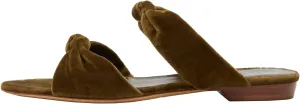 Women's Mule Flats Bow Sandal Slippers Two lace-up Flat Shopping Shoes Pointed Party Shoes