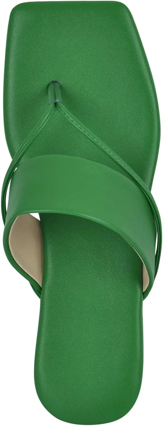 Women’s Open Clip Toe Slip on Flat Sandals Square Toe Summer Beach Strappy Flats Sandals Outdoor Indoor