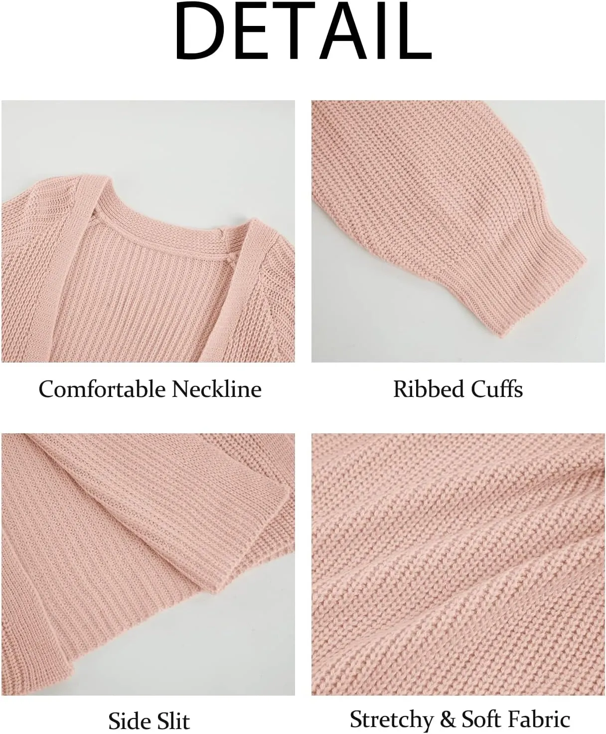 Women's Oversized Long Cardigan Sweaters Long Sleeve Split Open Front Drape Knit Duster Coat