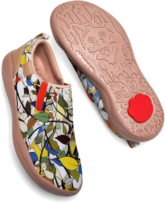 Women's Painted Travel Loafers - Fashion Slip On Sneaker Casual Comfortable Walking Lightweight Nurse Shoes